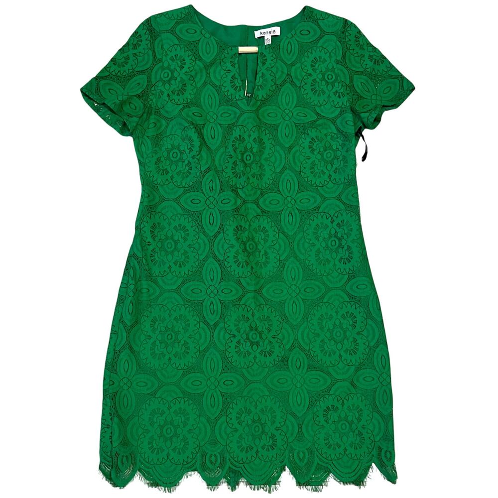 Kensie Green Lace Mini Sheath Dress Size 10